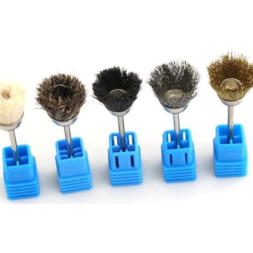1pcs Nail Drill Metal Brush Rotary Manicure Electric Drills Tools Copper Wire Cleaning Nail Art Accessories