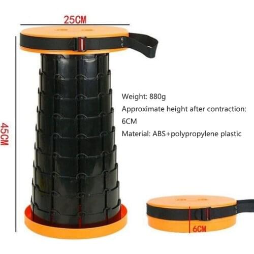 Simple Stool Collapsible Retractable Stools Telescopic Stool Folding Telescoping Camping Seat Max Load 150kg