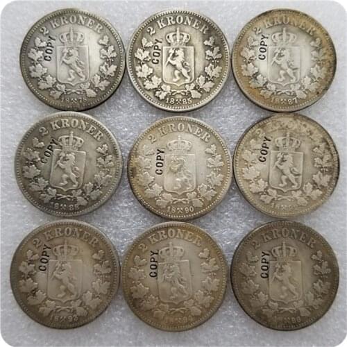 1878-1903 NORWAY 2 Kroner - Oscar II COPY COINS