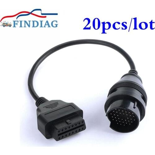 20pcs/lot OBD Interface Diagnostic Tools OBD2 Adapter for Benz 38 Pin to OBD OBD2 16 Pin Interface For Mercedes Free Shipping