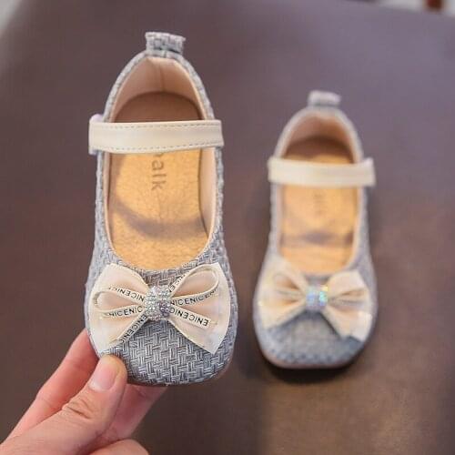 2021 Girls Leather Shoes Cute Baby Soft Sole Shoes Princess Sweet for Party Wedding Hot In Kids Chic Fashion Flats Non-slip New