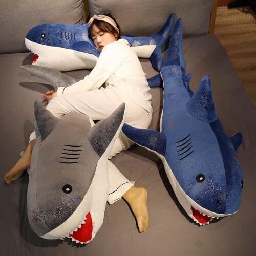 50-110CM Fantastic Big Soft Simulation Cute Shark Plush Toys Kawaii Stuffed Kids Children Boys Girls Lovely Animal Pillow Gifts
