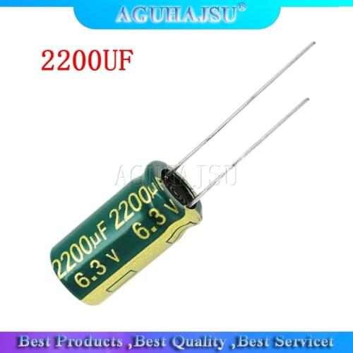 10pcs Aluminum electrolytic capacitor 2200uF 6.3V 10*20 Electrolytic capacitor