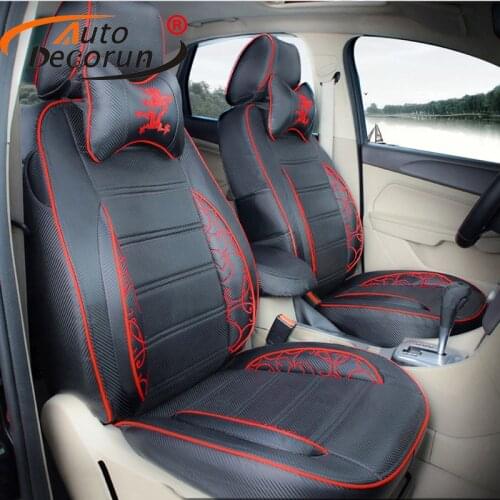 AutoDecorun dedicated cover seat for Peugeot 206cc seat covers car seat cushion interior accessories PU leather cover pillowrest