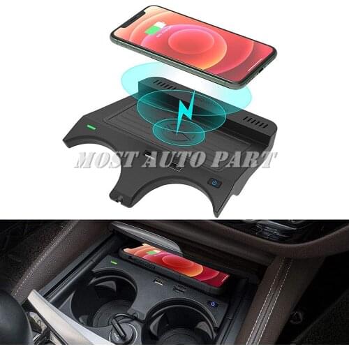 Car Wireless Charger Wireless Phone Fast Charging For BMW 5 6 Series G30 G31 G32 2018-2021 The Phone With QI Wireless Charging