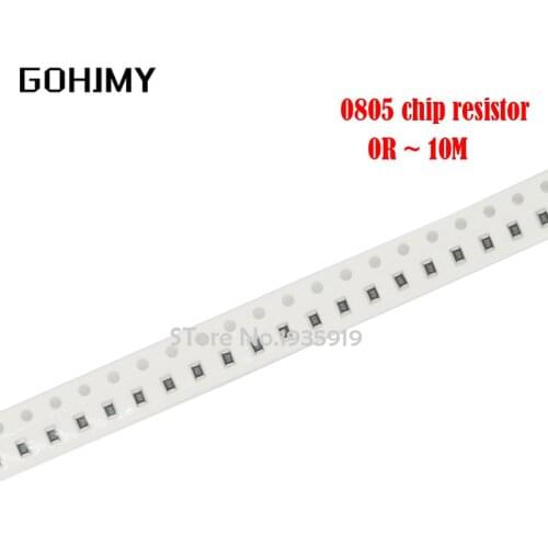 100Pcs 0805 SMD 1/4W 0R ~ 10M chip resistor 0 10R 100R 220R 330R 470R 1K 4.7K 10K 47K 100K 0 10 100 330 470 ohm