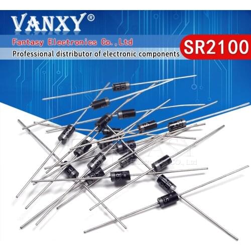 50PCS SCHOTTKY DIODE SR2100 2A 100V DO-15 DIP