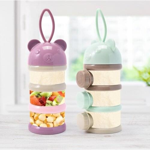 3/4 Layers Baby Formula Milk Storage Infant Portable Milk Powder Formula Dispenser Infant Milk Powder Grid Handle Bpa Free