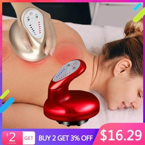 Electric Vacuum Cupping Anti-Cellulite Massager Cupping Suction Guasha Scraping Heating EMS Fat Burning Slimming Magnet Therapy