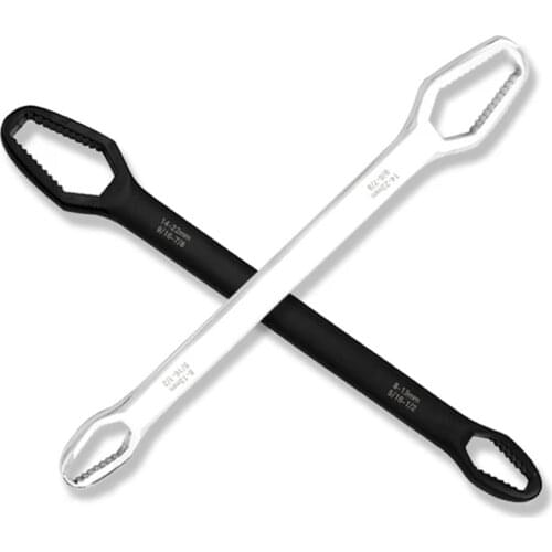 Ratchet Wrench Universal Keys Double-Head Spanner 8-22mm Hex Key Screw Nuts Wrenches Car Bicycle Bike Repair Hand Tools