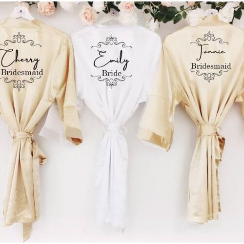 Personalized Name Kimono Robe Women Wedding Bride Bridesmaid Robes Women Nightwear