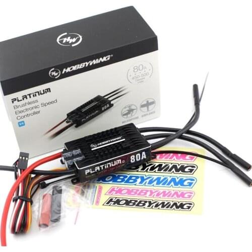 HobbyWing Platinum 80A V4 ESC 3S-6S BEC 5-8V 10A for 450L-500 Class Heli (Main Blade: 380-470mm )