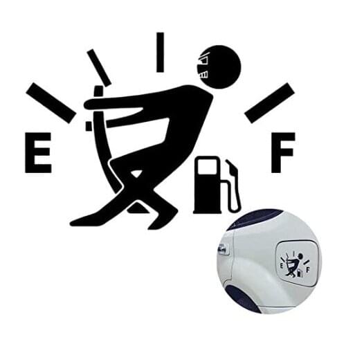 【customized】Car Sticker 3D Funny Car Stickers High Gas Consumption Decal Fuel Gage Empty Sticker On Car