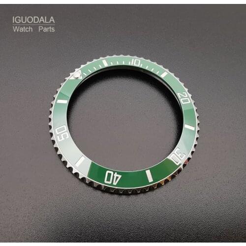 Ceramic Watch Bezels With Steel Insert For RLX Rolex Submariner 116610, Green/Black, Blue Luminous, Watch Parts