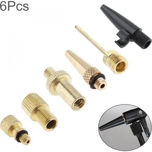 6pcs/set High Quality Pump Adaptor Kit Valve Connectors Football Airbed for Bicycle Tyres Most Inflatable Ball Accessories