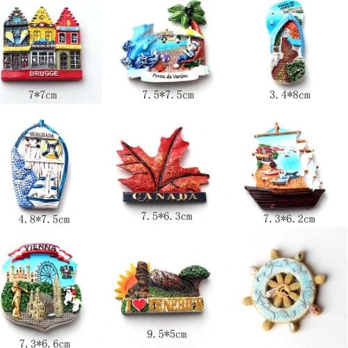 Brugge Povoa Hurghada Canada Vienna Tenerife Customized fridge magnet refrigerator Magnetic sticker Board Stickers Decor