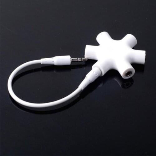 Multiport Audio Jack Wire Adaper Mini 3.5mm Splitter Adapters Headphone 6 port Audio Earbuds Earphones Audio Hub
