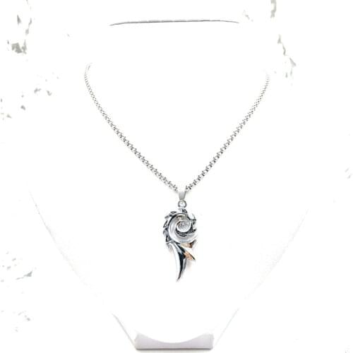 Fashion Trend Titanium Steel Flame Pendant Womens Trendy Sweater Chain Male Hip Hop Personality Long Pendant