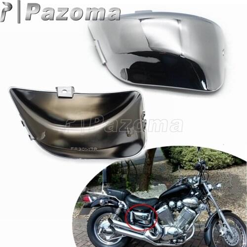 1Pair Left and Right Motorcycle Accessories Chrome Side Fairing Battery Cover For Yamaha Virago XV535 XV400 XV 535 XV 400