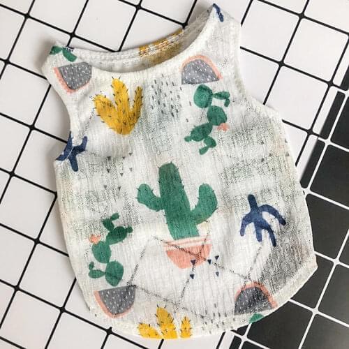 Pet Puppy Clothing Dog Cat Summer Dress Thin Cartoon Print Vest Teddy Keji Bomeiying Dog Clothes Vest