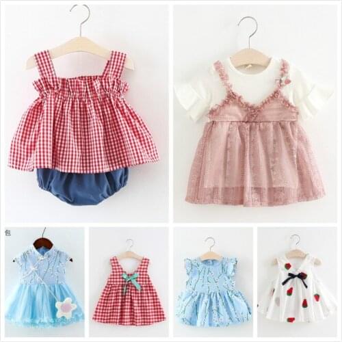 GirlsShort Sleeve Sleeve Dresses Summer New Kids' for Infants 0-1-2 Years Old 3 GirlsSummer
