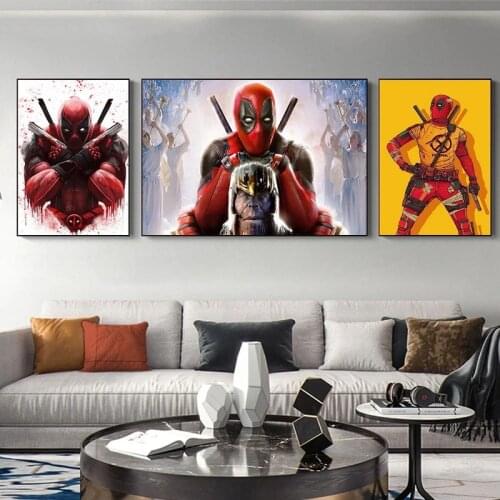 Marvel Popular Movie Superhero Avengers Deadpool Movie Wall Art HD Print Posters Canvas Painting for Bedroom Home Decoration