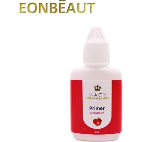 1 Bottle MACY Eyelash Strawberry Scented Primer Used on Roots of False Eyelashes Extension 15ml Make Eyelash Glue Stronger Tools