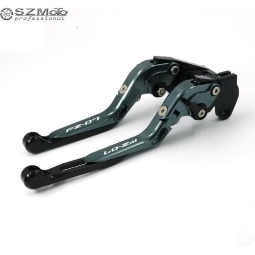 Brake Clutch Lever For YAMAHA FZ07 FZ-07 2014-2018 15 16 17 Black+Red Motorcycle Adjustabale Folding Extendable logo