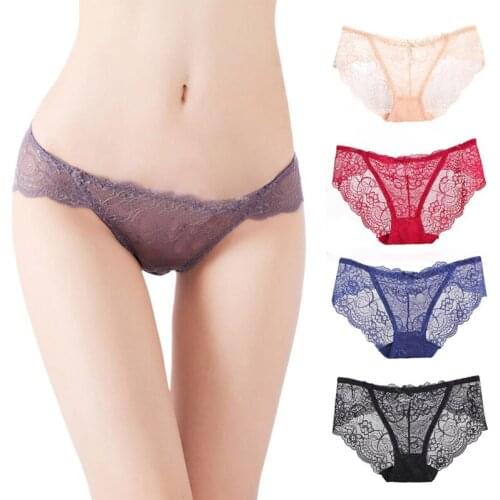 Sexy Lace Panties for Woman Underwear Lace Breathable Soft Lingerie Female Briefs Panty Sexy Transparent Womens Underpants