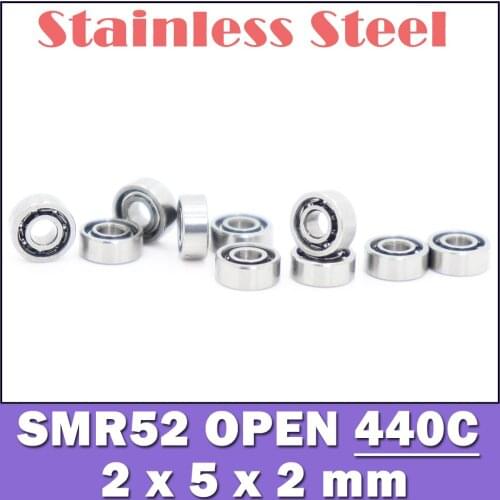 SMR52 Bearing ABEC-1 10PCS 2x5x2 mm Stainless Steel Miniature OPEN Ball Bearings S MR52 L-520