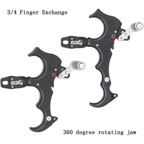 Archery 360 Degree Rotating Jaw Compound Bow 3 And 4 Switch Thumb Release Automatic Finger Aid Caliper LH RH Adjust For Hunting