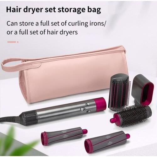 Hair Curler Storage Bag Hair Dryer Organizer Wear Resistant Waterproof Leather Organizer Travel Case Hair Styler Accessories