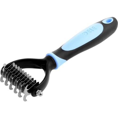 Tera Pet Fur Knot Cutter Remove Rake Grooming Shedding Brush Comb Rake Dog Cat