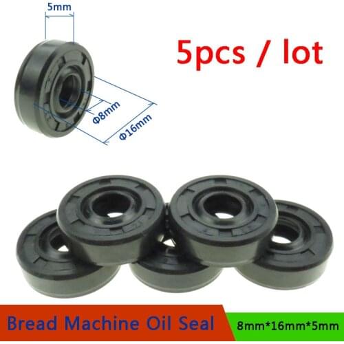 2pcs 8*16*5mm Oil Seal Ring for Bread Maker Breadmaker Bakers Machine Blender Repair Parts Bread Machine Spare Parts Wearable