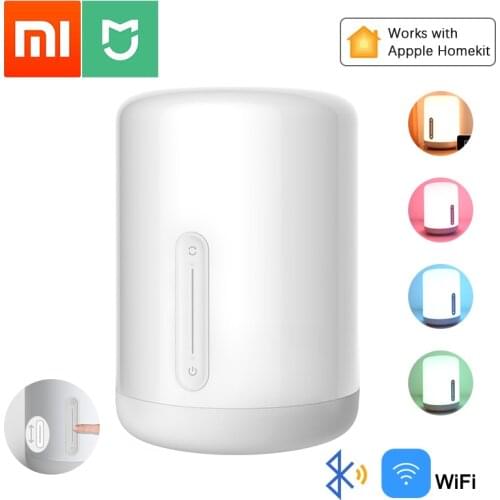 Xiaomi Mijia Bedside Lamp 2 RGBW LED Color Night Lights Bluetooth WiFi Smart Remote Control compatible for Apple HomeKit Siri
