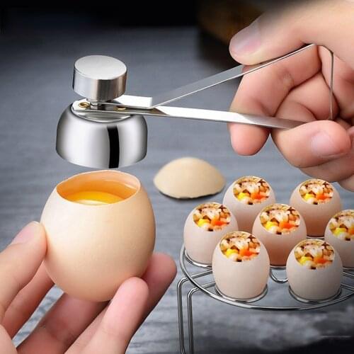 Kitchen Gadgets Accessories Stainless Steel Egg Topper Cutter Metal Egg Scissors Boiled Raw Egg Opener Creative Kitchen Tool Set