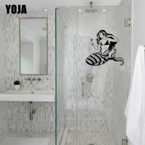 YOJA 26x28.4CM Stylish Wall Stickers Decorated Mermaid Home Bathroom Glass Decal G2-0239