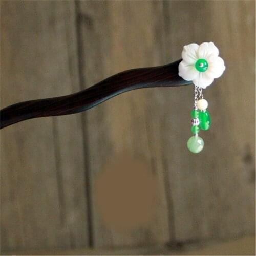1pcs Vintage Handmade Wood Hair Stick Flower Tassel Hair Decor for Hanfu Cosplay Prop Hairpin for Women Girl Jewelry Gift Hot