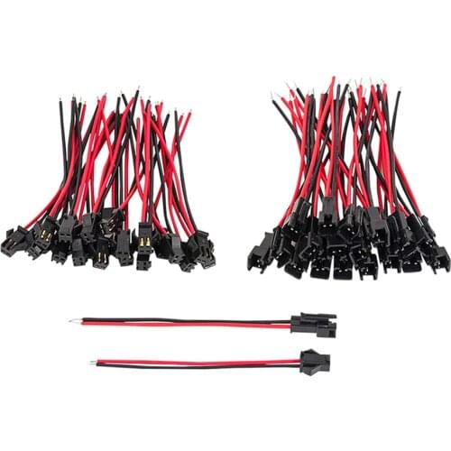 100 pairs /lot 2pin SM JST connector cable for Male to female 10cm length Wire Led Lamp Driver cable LED strip 2 pin Connector