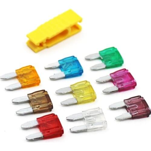 100pcs Mini Blade Car Fuse Zinc Alloy 2 3 4 5 7.5 10 15 20 25 30 35 40 AFor SUV Auto Car Motorcycle Truck