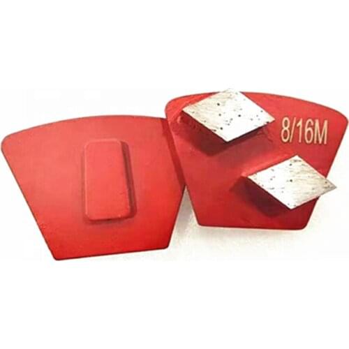 GS02 Terrco Concrete Metal Bonded Diamond Grinding Diamond Disc Husqvarna Grinding Shoes with Two Rhombus Segments 12PCS