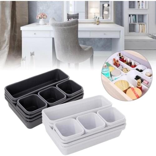 8pcs/set Home Drawer Organizer Box Trays Storage Box Office Storage Kitchen Bathroom Closet Jewelry Makeup Desk Box Organization