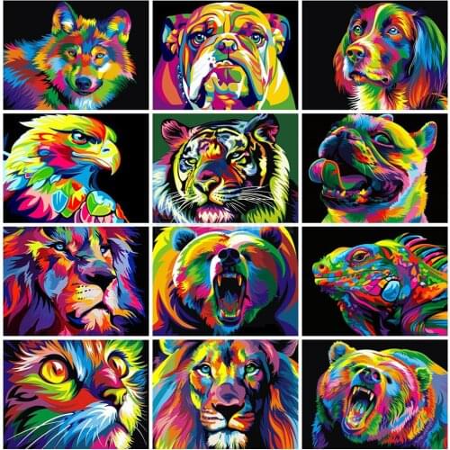 New Diamond Painting 5d Full Diamond Color Animal Bedroom Study Paintings Cross-border Diy Diamond Embroidery 30x40cm
