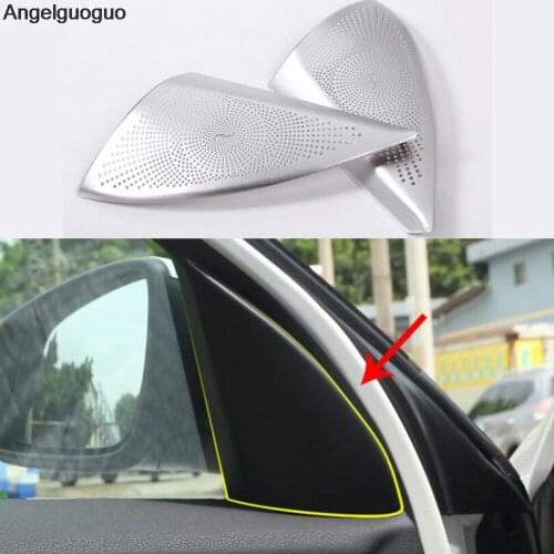 Angelguoguo Aluminum alloy For BMW X1 F48 2016 2017 car Audio Speaker Loudspeakers loud speaker cover Trim Cover