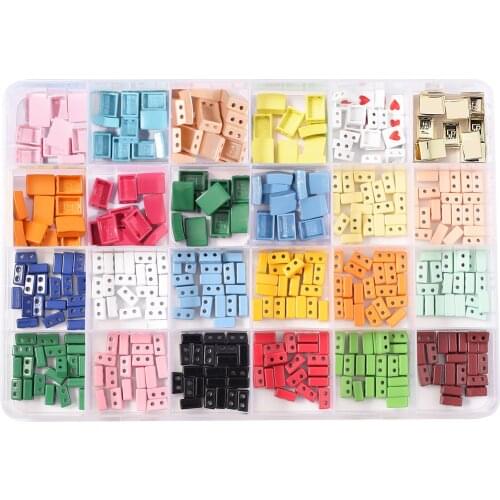 Rainbow Tile Beads Enamel Bead For Bracelet Women Girls Diy Stackable Hematite Beads Square Miyuki Tila Bead For Jewelry Making