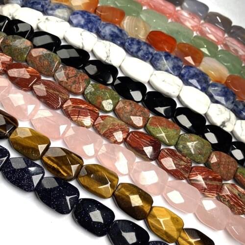 Natural Stone Beads Polygon Crystal Agates Quartz Semi-finished Loose Beads for DIY Jewelry Making Necklace Bracelet Accessories