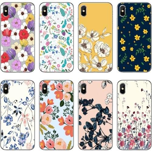 Spring Floral flowers pattern Transparent Phone Case For iPhone 12 11 Pro Max Mini XS Max XR X 8 7 Plus 6 6S Plus 5 5S SE 2020