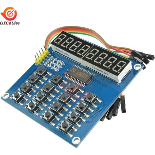 TM1638 Digital tube drive chip 8-Bit LED Digital Tube Board 3-Wire 16 Keys 8 Bits Keyboard Scan And KEY LED Module For Arduino