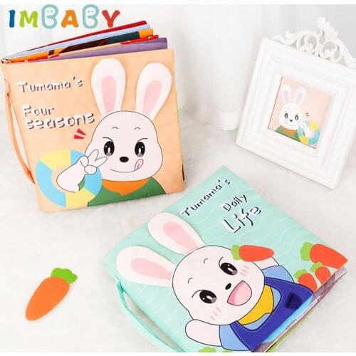 IMBABY Baby Cloth Book Baby Educational Toys 0-12 Months Toddler Boy Toys Quiet Book Develop Puzzle Cloth Book Toy Newborn Gift