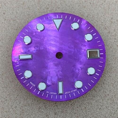 For NH35 Modified Watch Dial 29mm Green Luminous Dial for NH35/NH36 Movement Spare Part